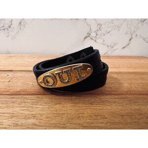 EUC Tory Burch Leather Rhinestone OUI Double Wrap Bracelet